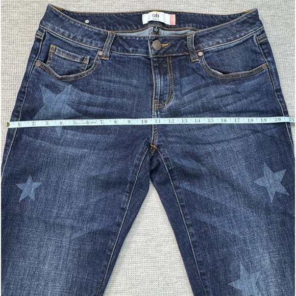Cabi Womens Blue Denim Stars Slim Fit Boyfriend Jeans Cropped Rolled Cuffs Sz 6 - Picture 10 of 15